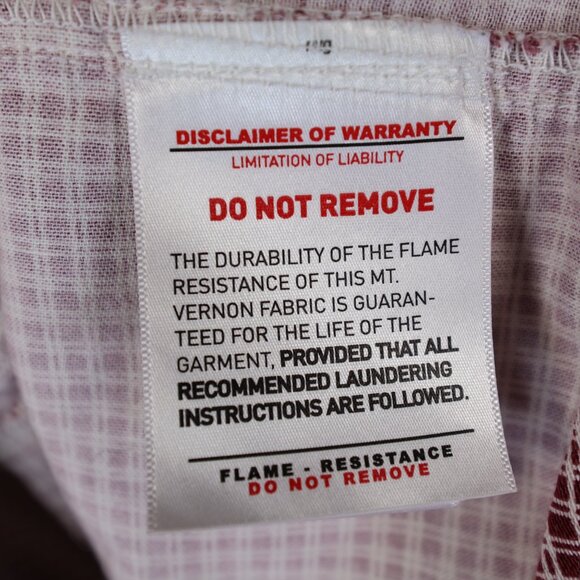 Ariat Flame Resistant Work Shirt Mens XL Red White Plaid Button Down CAT 2 - Picture 9 of 12